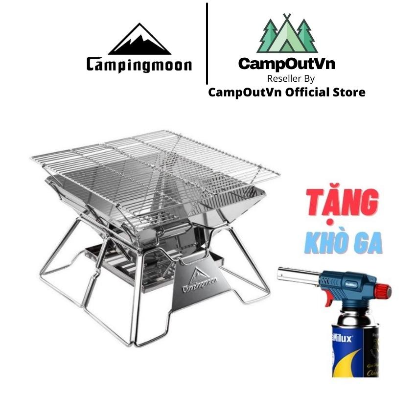 Bếp nướng cắm trại campingmoon campoutvn combo bếp MT2 cắm trại dã ngoại bếp than nướng inox A249