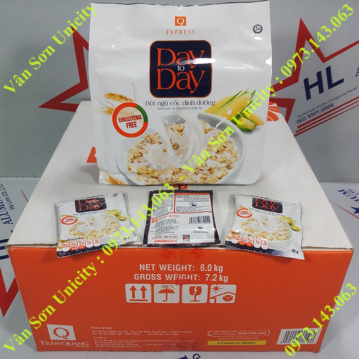 03 bịch bột Ngũ Cốc hòa tan Day to Day Trần Quang 600g (20 gói * 30g)