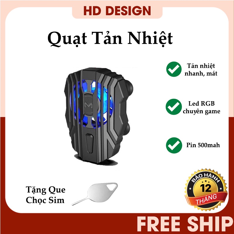 Quạt Tản Nhiệt Điện Thoại Gaming Sò Lạnh FL01 LED RGB Giảm Nhiệt Khi Chơi Game Giúp Bảo Vệ Điện Thoại