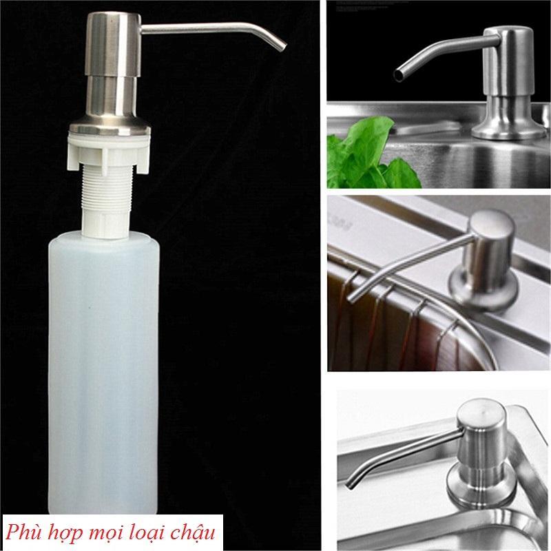 [GIÁ TỐT NHẤT] BÌNH ĐỰNG NƯỚC RỬA CHÉN, BÌNH ĐỰNG XÀ BÔNG, đầu xịt Inox 304 (Gắn được với mọi loại chậu)