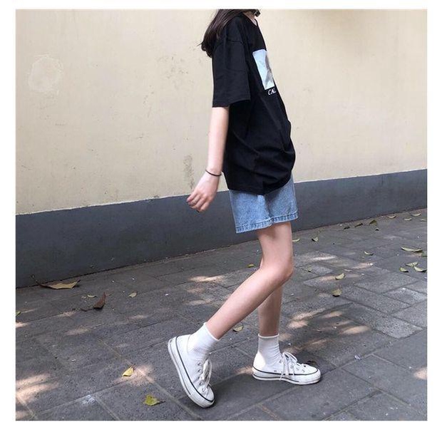 Quần Short Denim Ống Rộng Lưng Cao Thời Trang Mùa Hè Hàn Quốc Dành Cho Nữ