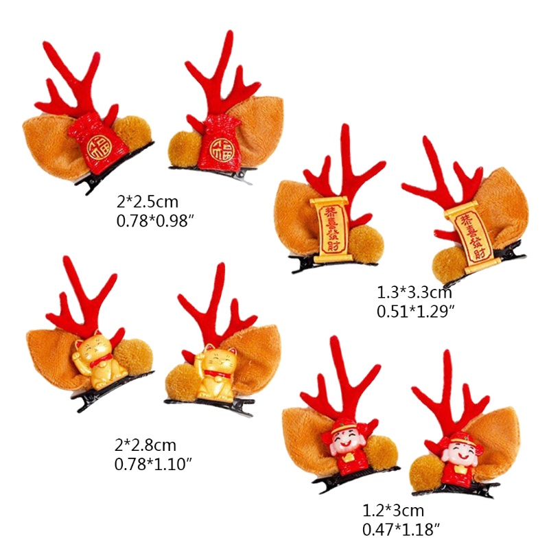 Kẹp Tóc Hình Sừng Tuần Lộc Phong Cách Năm Mới