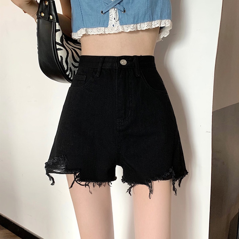Quần short denim SUXI màu sắc đơn giản dễ phối đồ cho nữ