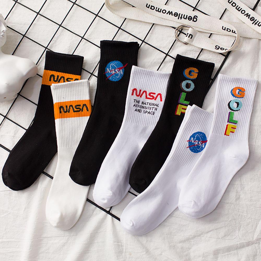 NASA Vớ Cotton Thể Thao In Chữ VANES1 Phong Cách Harajuku Hip Hop Cho Nam Và Nữ