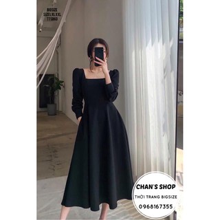 Bigsize 60- 90kg đầm cổ vuông tùng xoè