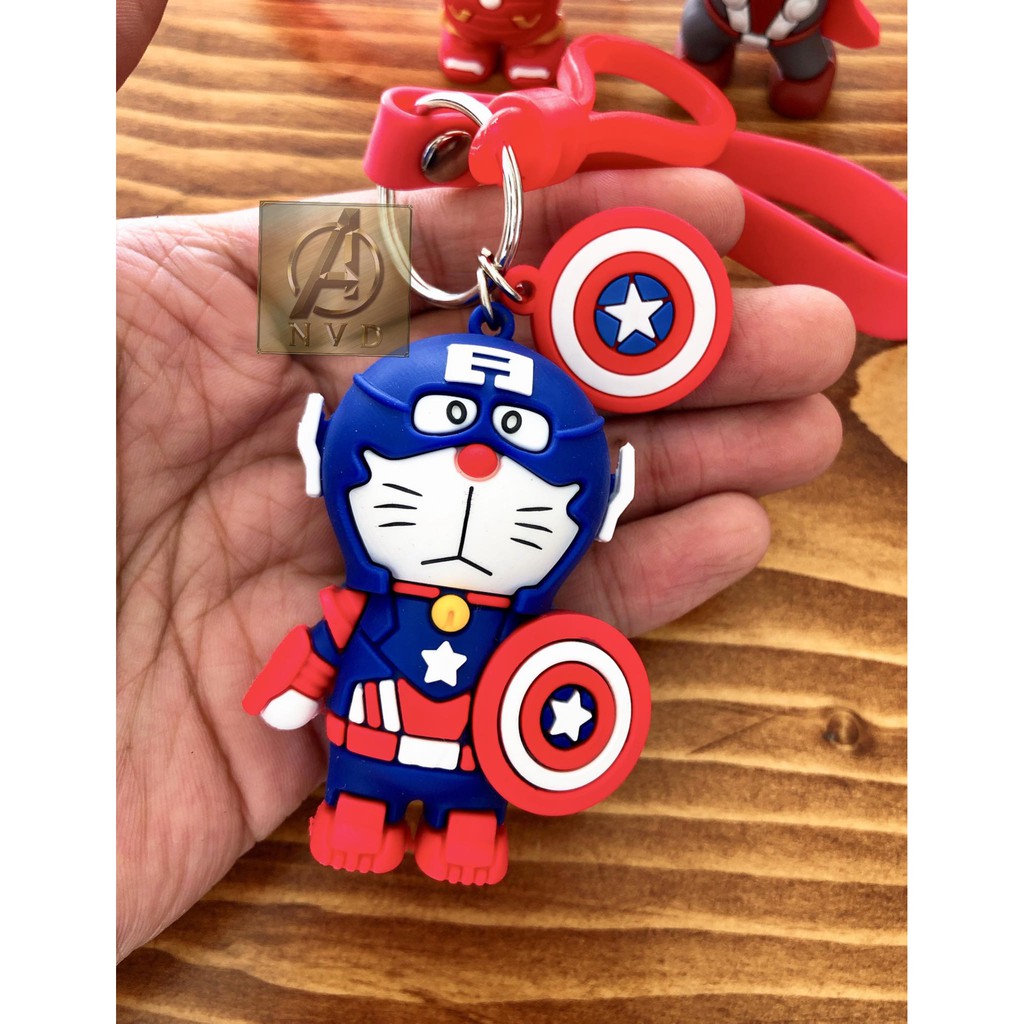 Móc khoá Doremon cosplay Avenger cute nhựa cao cấp