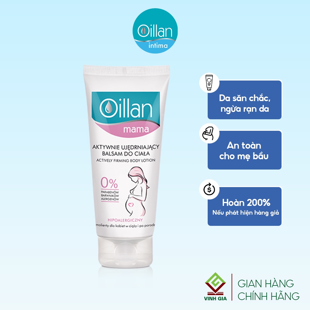 Sữa Dưỡng Thể OILLAN MAMA ACTIVELY FIRMING BODY LOTION Giữ Ẩm, Bảo Vệ Và Hạn Chế Rạn Da Cho Phụ Nữ Mang Thai Tuýp 200ml