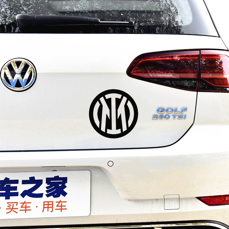 Sticker Phản Quang Dán Trang Trí Nắp Bình Xăng Xe Hơi / Laptop / Xe Máy Hình Quả Bóng Đá Inter Milan