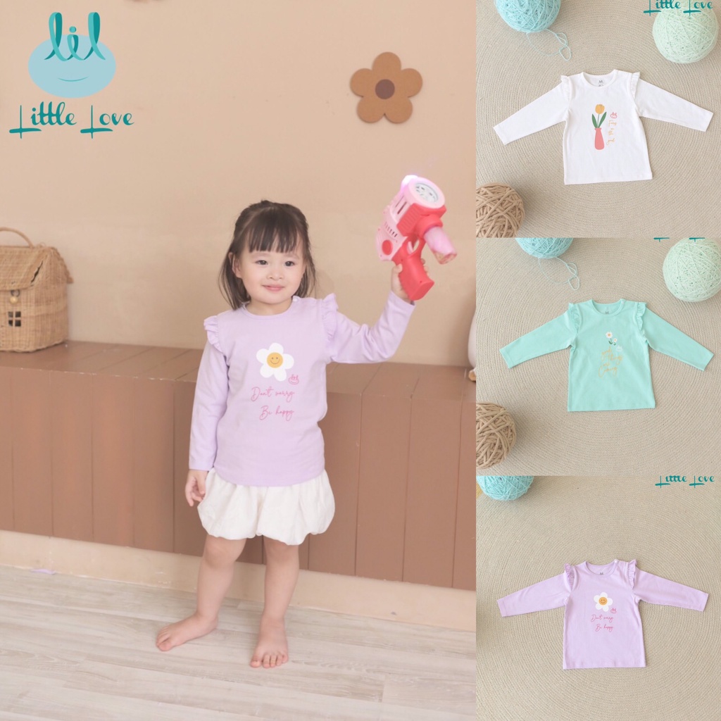 Áo dài tay cài vai họa tiết trẻ em đáng yêu 2022 Little Love