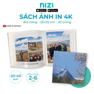 [E-voucher] In sách ảnh theo yêu cầu bìa cứng 20 trang 25 x 25cm, In 4K siêu nét trên app NIZI