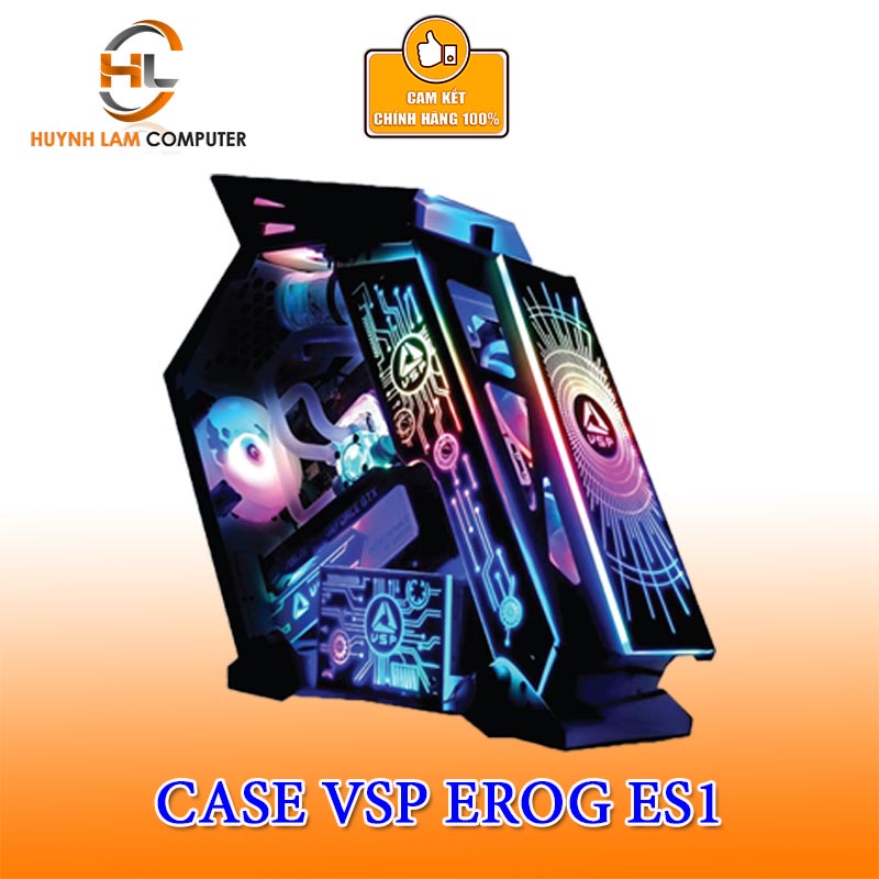 Vỏ Máy Tính Case VSP E-ROG ES1 (ĐEN) Gaming Kính cường Lực (chưa kèm Fan)