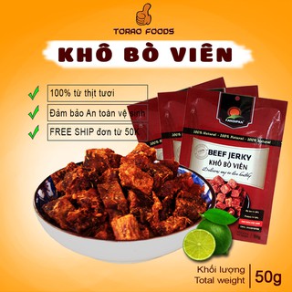 Combo 3 khô bò viên Fansipan 50g - khô bò viên mềm bò thật loại 1 đảm bảo An toàn vệ sinh Thực phẩm