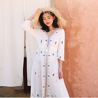 Váy boho đi biển dáng dài