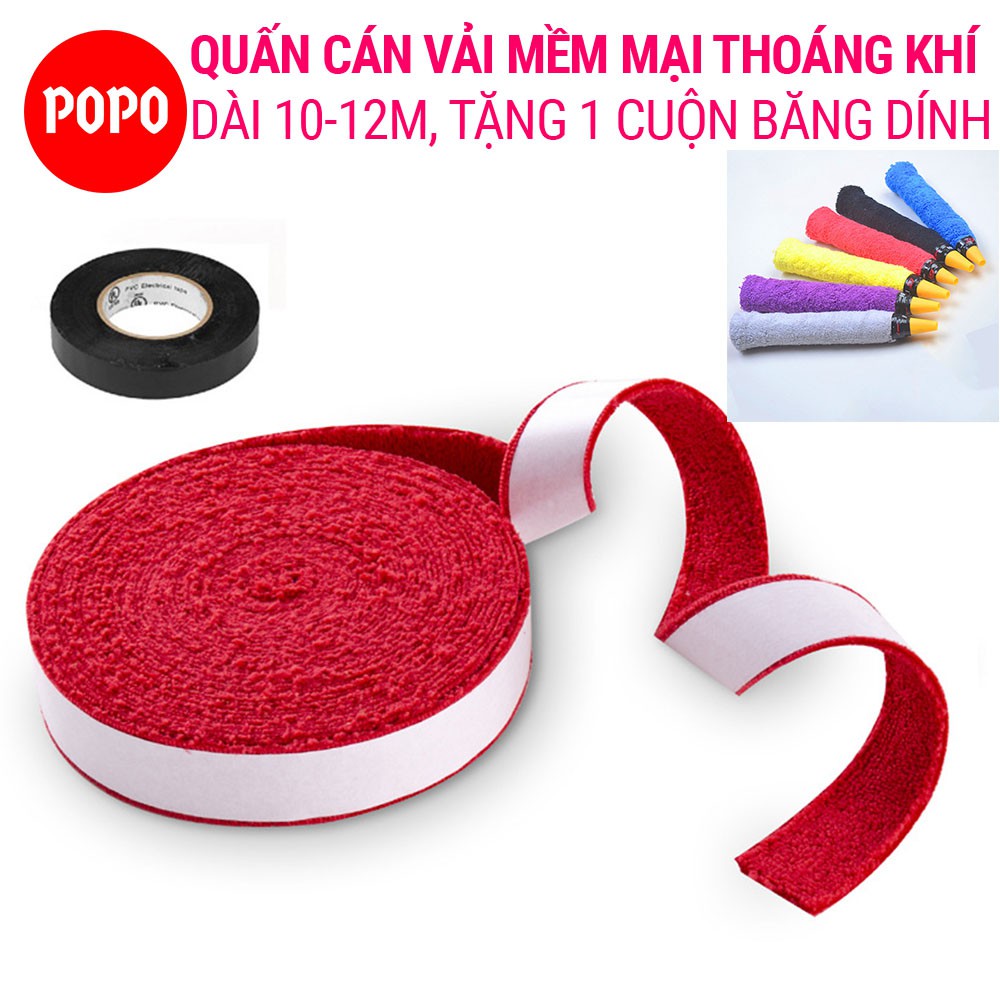 [Mã MABRHV155 giảm 15% đơn 250K] Quấn cán vải cầu lông (1 cuộn lớn) thoáng khí, thoát mồ hôi, mềm mại POPO Collection