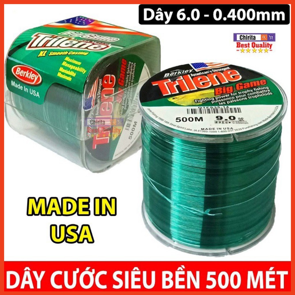 [xả kho] Cước câu cá MỸ TRILENE Big Game 500m đồ câu cá ( giá siêu khuyến mại )