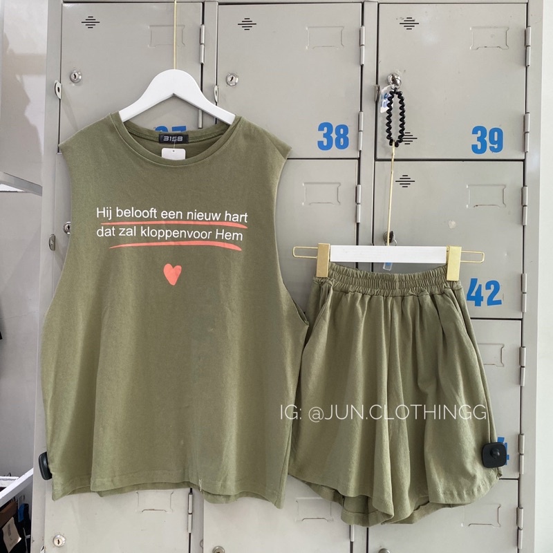 TANKTOP | Set bộ Tank Top hè trái tim kèm bra - ẢNH CHỤP TẠI JuNclothingg | BigBuy360 - bigbuy360.vn