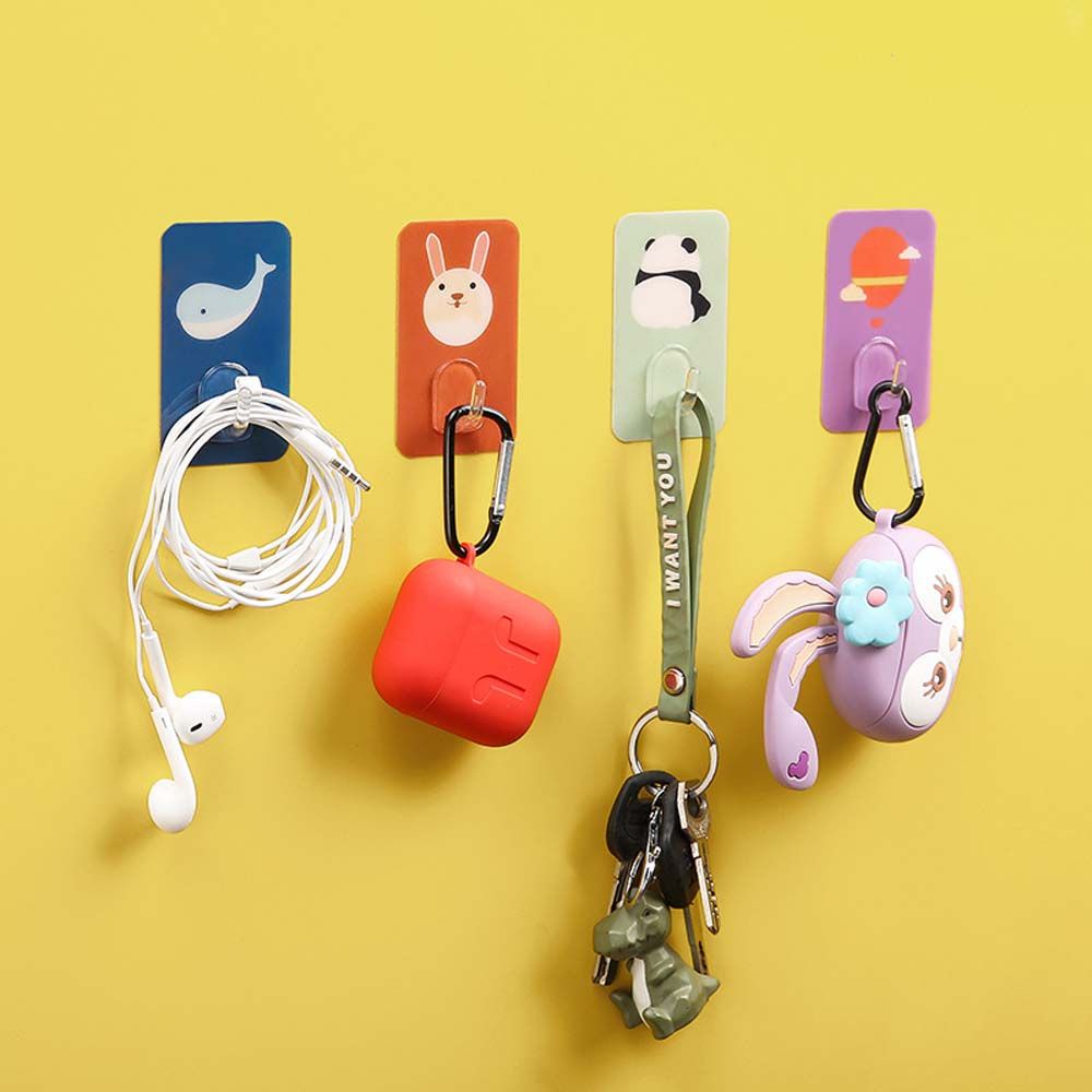 Móc Treo Chìa Khóa / Quần Áo Gắn Tường Tự Dính Họa Tiết Hoạt Hình Đáng Yêu