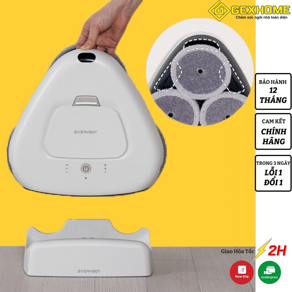 Robot Lau Nhà Everybot Three Spin TS300. Robot 3 chân lau, điều khiển từ xa [HÀNG NỘI ĐỊA HÀN]