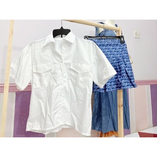 [HÀNG SẴN] SET Áo sơ mi váy xoè - freesize
