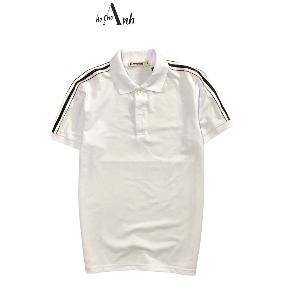 Áo thun nam có cổ Hàn Quốc chất vải cá sấu cực mịn phối viền vai BIGSIZE ( 50 - 85kg) - A111