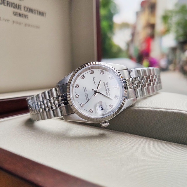 Đồng hồ nữ mặt kính sapphire chống xước Olym Pianus OP68322 OP68322LS trắng