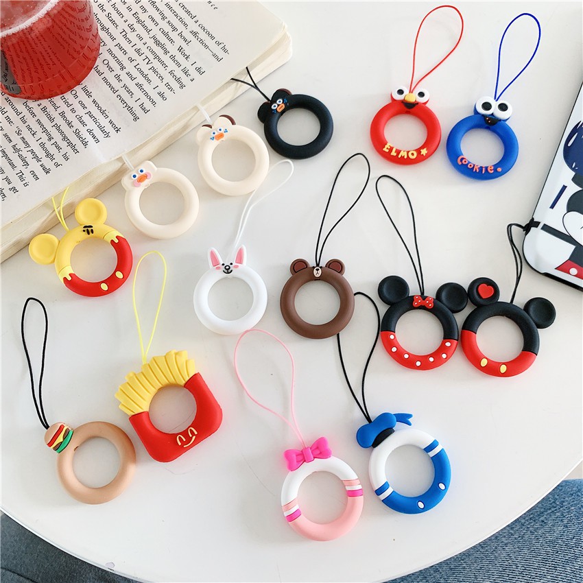 Finger Strap For Apple Airpods Case Cute Cartoon Character rope Bluetooth Headset Protector Anti-lost Lanyard