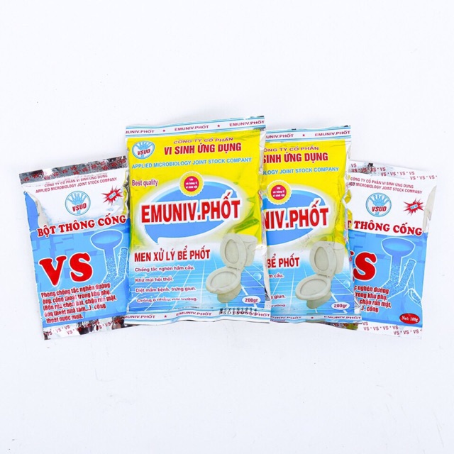 Combo 5 bột thông cống + 5 bể phốt