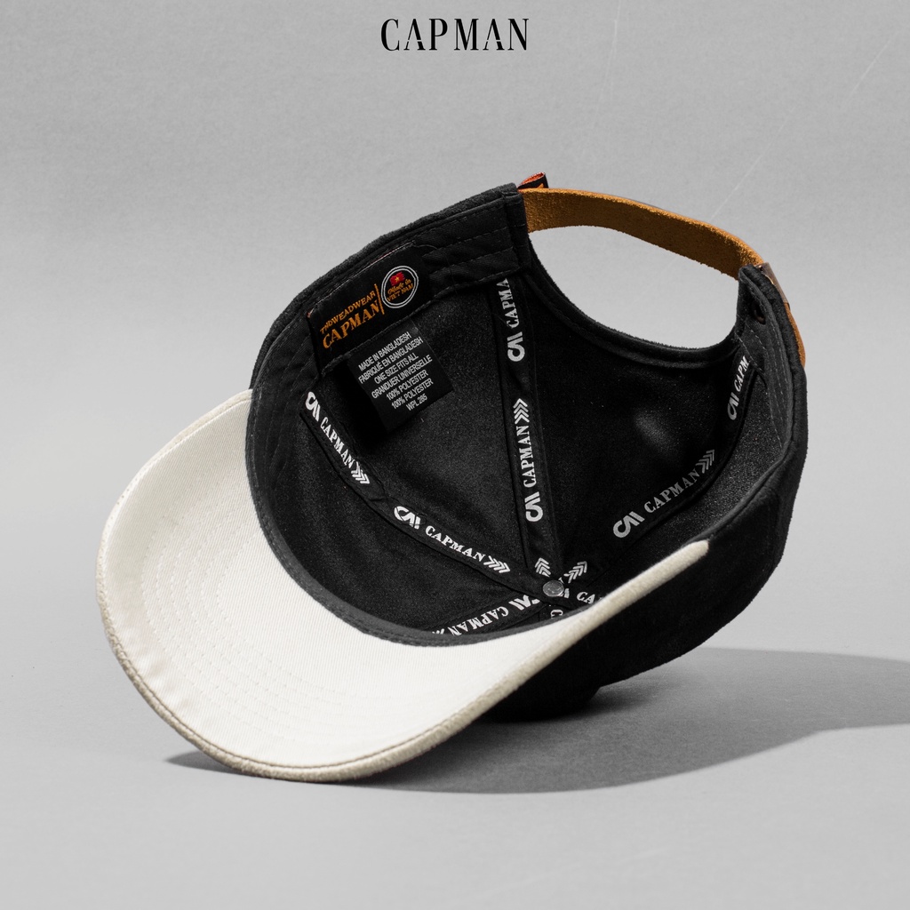 Mũ lưỡi trai chính hãng CAPMAN phom dáng thể thao ôm đầu vải da lộn CM141