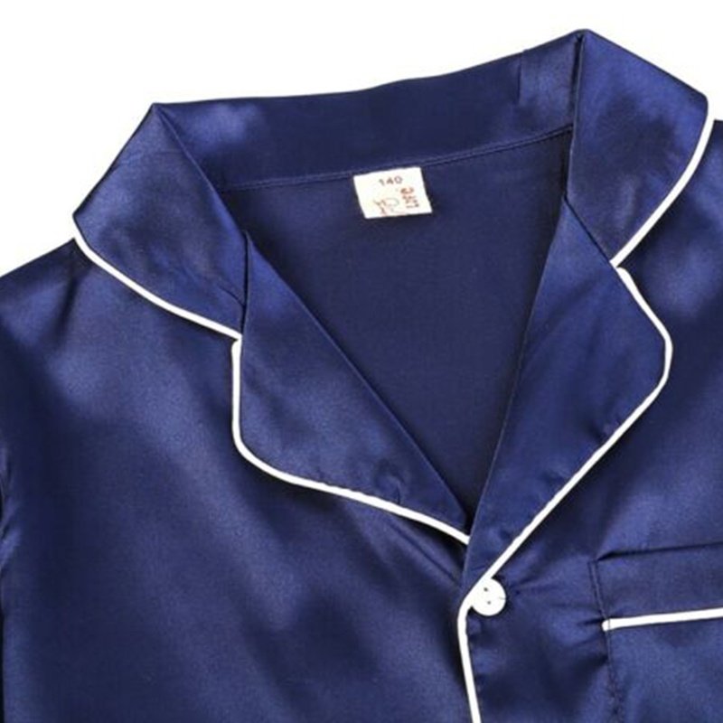 Bộ Đồ Ngủ 2 Món Bằng Lụa Dài Tay Có Nút Thời Trang Mùa Hè Cho Trẻ Em