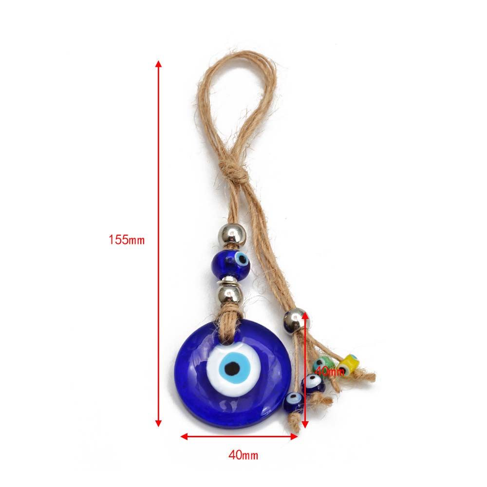 Phụ kiện dây treo xe hơi hình con mắt quỷ dữ màu xanh dương nhiều kích cỡ giúp mang lại may mắn