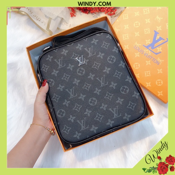 Túi đeo chéo nam lv chất da cao cấp, túi đựng ipad cho nam