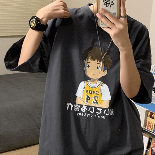 Áo thun nam nữ unisex tay lỡ phông form rộng teen cổ tròn oversize cotton giá rẻ basic YOUNG BOY đen trắng tee ulzzang