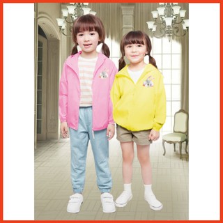 Áo Khoác Cho Bé Gái hình Thỏ Mama&Kids vải mềm mịn trơn chống mưa tránh rét từ 7 đến 25kg