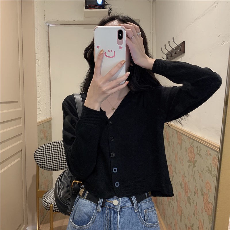 Áo Cardigan Len Mỏng Tay Dài Cổ Chữ V Màu Sắc Ngọt Ngào Thời Trang Mùa Hè Cho Nữ | BigBuy360 - bigbuy360.vn