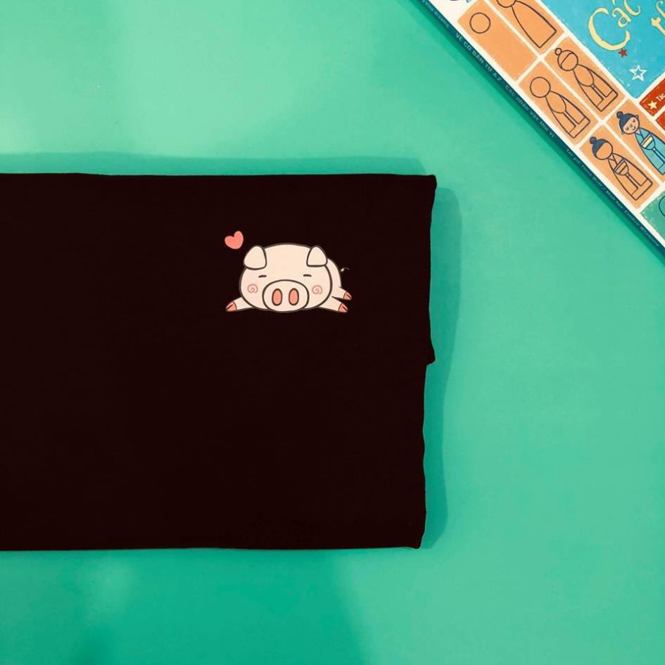 [Hàng Xịn, Gía Tốt] Áo Phông Thun Nữ Tay Ngắn Icon Heo Hàn Quốc - Unisex - Cotton - Mã AT008