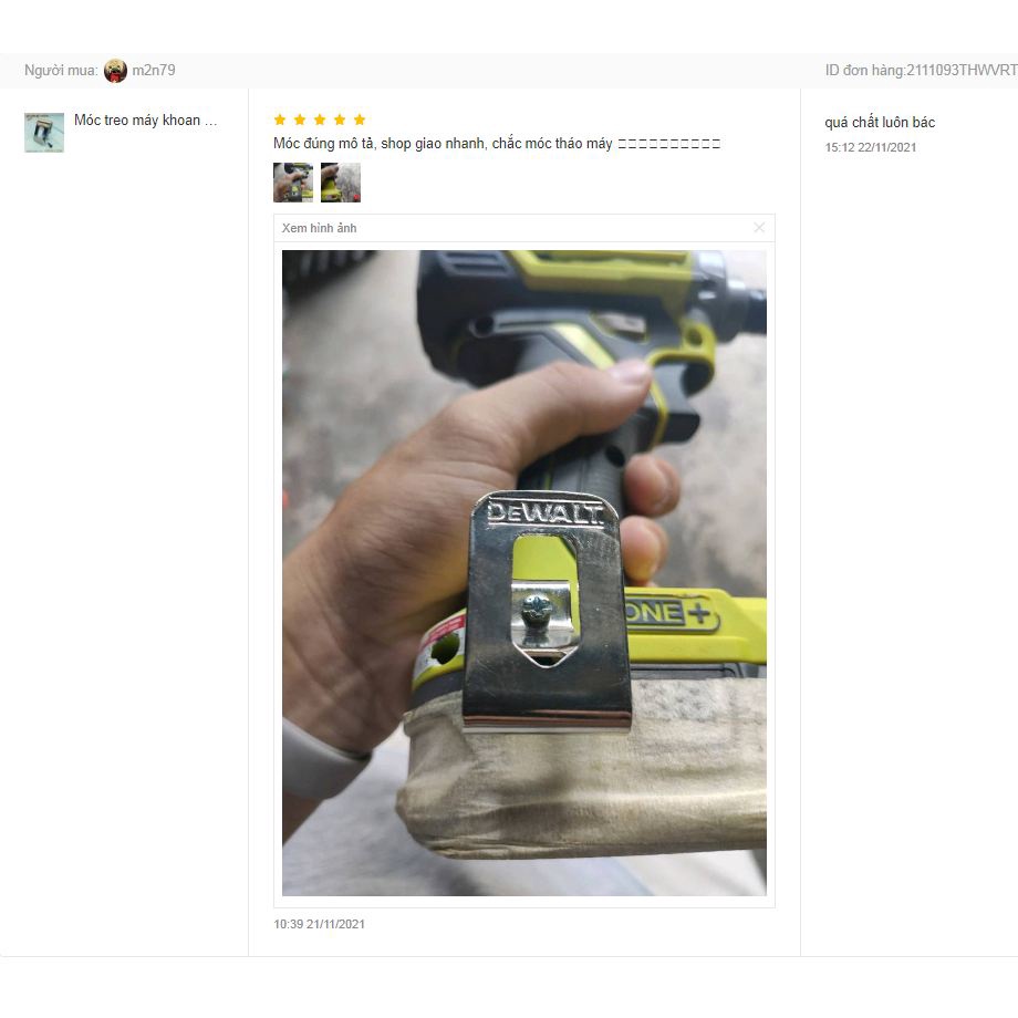 Móc treo, Hít nam châm máy khoan bắt vít chính hãng móc treo Dewalt, Makita, Milwaukee Nghề Mộc