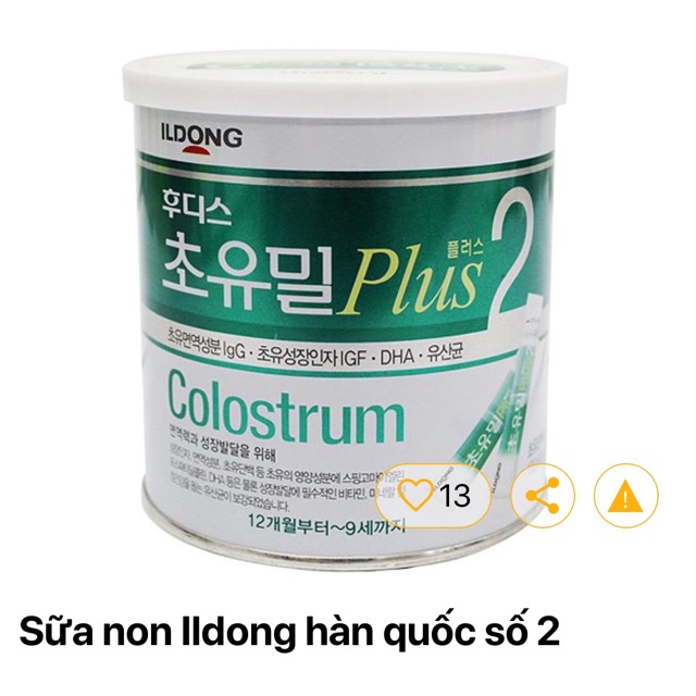 Sữa non Idong Hàn Quốc số 1và 2
