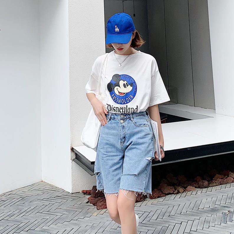 Quần jean ngố / lửng BIG SIZE lưng cao, rách cạnh bụi bặm, phom RỘNG đẹp thời trang hot trend dành cho người béo 3212 ྇