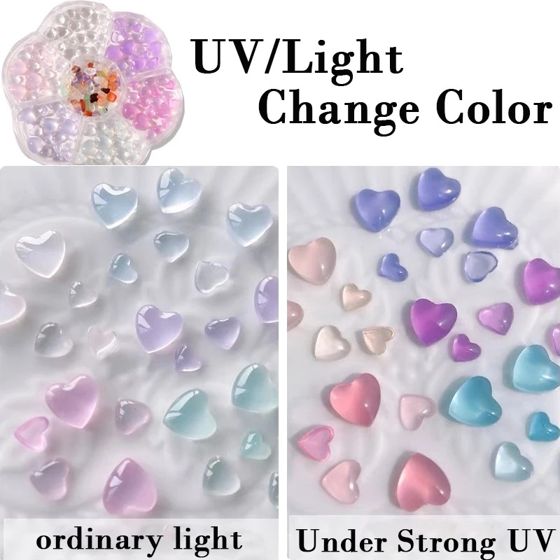 1 Hộp Phụ Kiện Đính Đá Trang Trí Móng Tay Nghệ Thuật Hình Gấu/Gấu Đính Đá Thạch Anh Có Thể Thay Đổi Màu Sắc