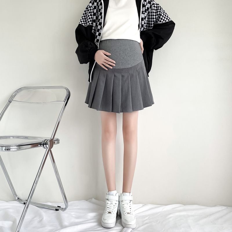 Chân Váy Ngắn Xếp Ly Chống Chói Thời Trang Xuân Thu Cho Mẹ Bầu