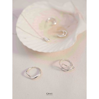 Nhẫn bạc Grace - uốn cong Rill