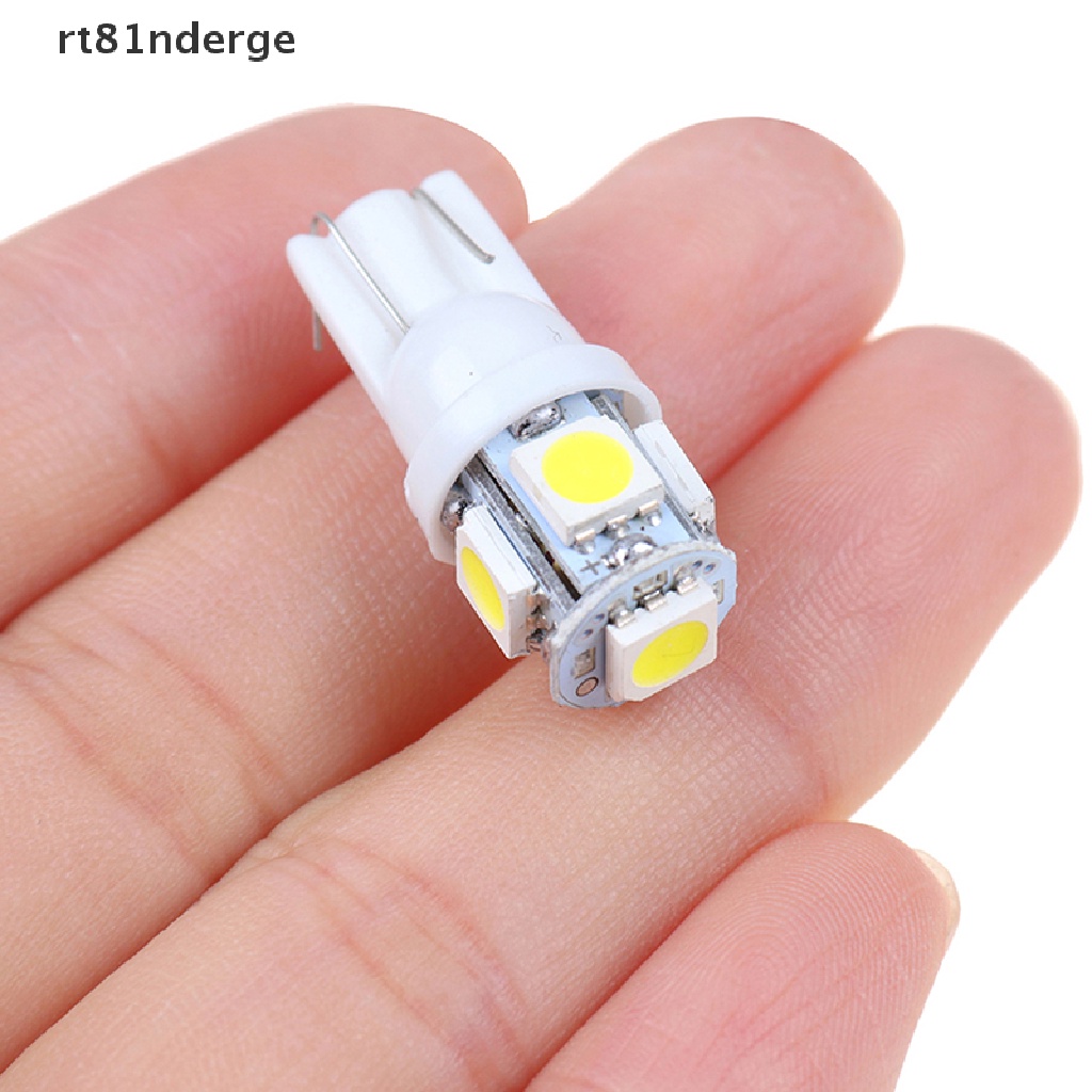 【ge】 10Pcs White T10 Wedge 5-SMD 5050 5W5 LED License Plate Bulbs Indicator Light .