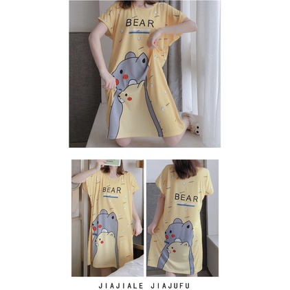 (Bigsize) Đầm ngủ form to rộng hình cute dễ thương