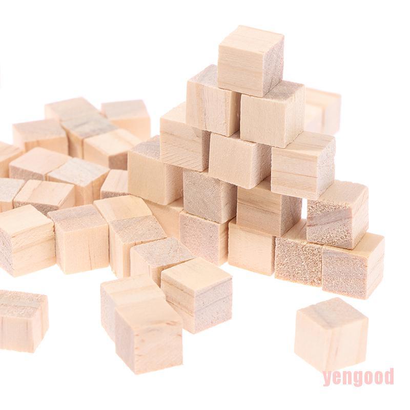 Set 100 khối gỗ vuông mini đồ chơi dành cho làm đồ thủ công DIY