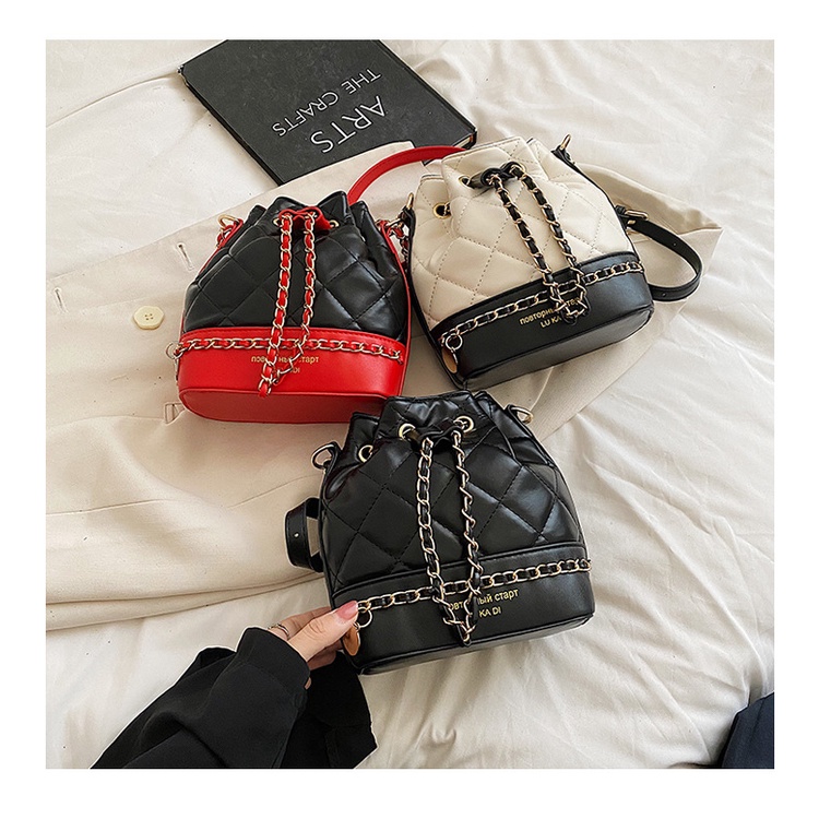 IELGY Túi Đeo Chéo Dây Rút Thêu Họa Tiết Kim Cương Mới Cho Nữ