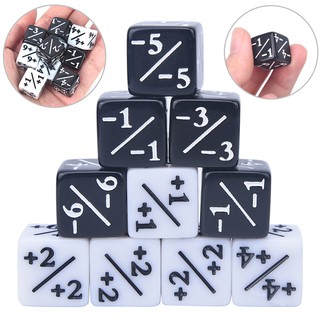 10x Dice Counters 5 Positive +1/+1 & 5 Negative -1/-1 For Table Game