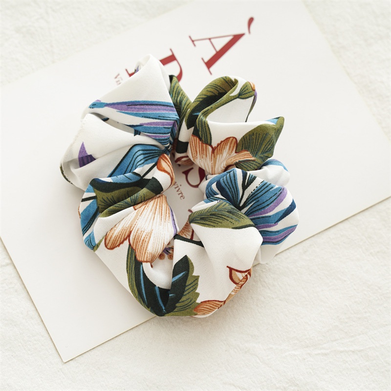Dây Buộc Tóc Họa Tiết Hoa Nhiều Màu Sắc Phong Cách Retro Thời Trang Cho Nữ