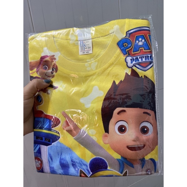 (C05_Kèm video) Đồ bé trai, vải 3d thái in hình biệt đội những chú chó cứu hộ Paw Patrol cho bé từ 2 - 5 tuổi