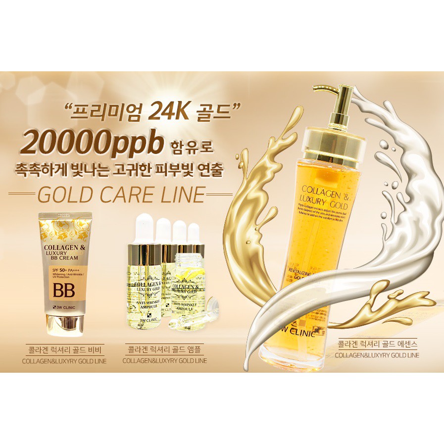 Tinh Chất Trắng Da Collagen Luxury Gold 3w Clinic Hàn Quốc 150ml