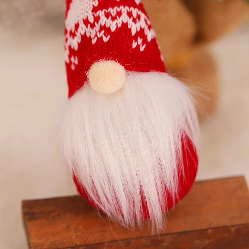 Búp Bê Ông Già Noel Bằng Len / Đan Treo Trang Trí Cây Thông Giáng Sinh / Năm Mới